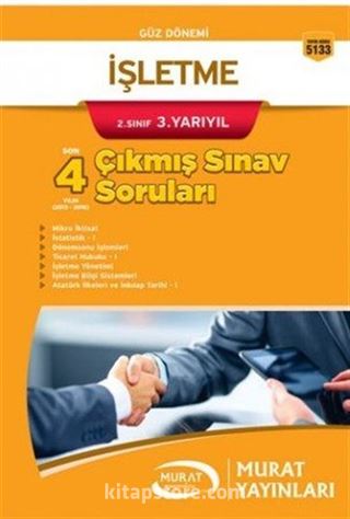 İşletme 2. Sınıf 3. Yarıyıl Çıkmış Sınav Soruları