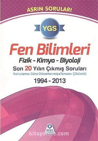 YGS Fen Bilimleri Fizik-Kimya-Biyoloji Asrın Soruları