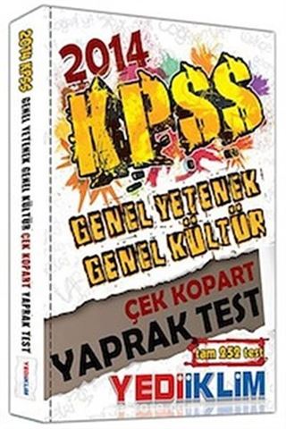 2014 KPSS Genel Yetenek Genel Kültür Çek Kopart Yaprak Test