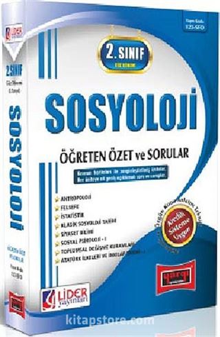 AÖF 2.Sınıf Güz Dönemi 3. Yarıyıl Sosyoloji Öğreten Özet ve Sorular (Kod:AF-123-SFO)