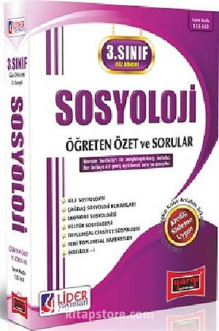 AÖF 3. Sınıf Güz Dönemi 5. Yarıyıl Sosyoloji Öğreten Özet ve Sorular (Kod:135-SO)