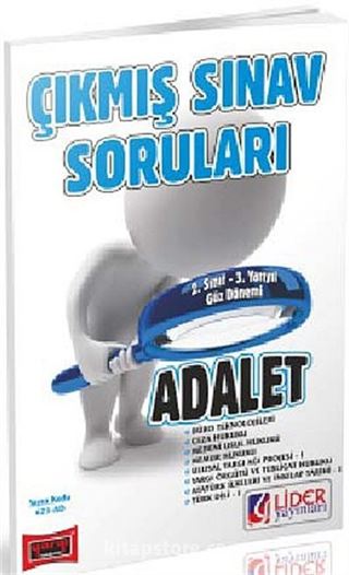 AÖF 2. Sınıf Güz Dönemi 3. Yarıyıl Adalet Çıkmış Sınav Soruları (Kod:AF-623-AD)