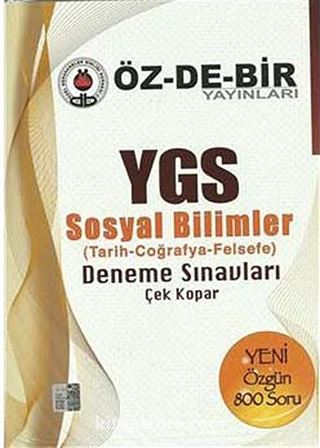 YGS Sosyal Bilimler (Tarih-Coğrafya-Felsefe) Deneme Sınavları Çek Kopar