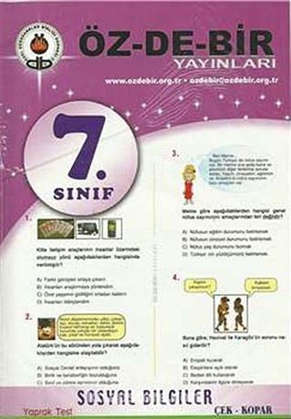 7. Sınıf Sosyal Bilgiler Yaprak Test