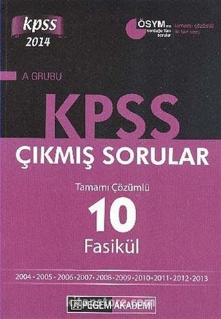 2014 KPSS A Grubu Çıkmış Sorular Tamamı Çözümlü 10 Fasikül