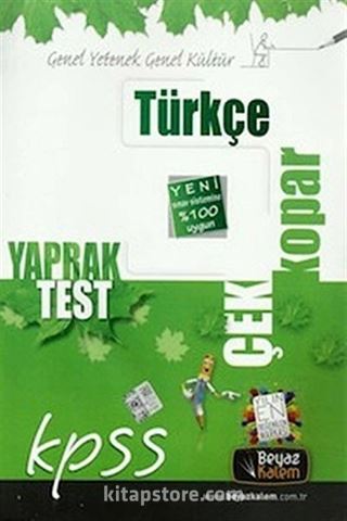 KPSS Türkçe Genel Yetenek Genel Kültür Çek Kopar Yaprak Test