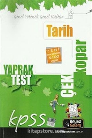 KPSS Tarih Genel Yetenek Genel Kültür Çek Kopar Yaprak Test