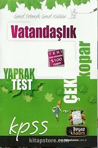 KPSS Vatandaşlık Genel Yetenek Genel Kültür Yaprak Test Çek Kopar