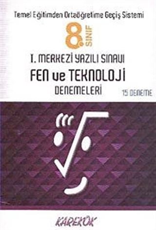 8.Sınıf I.Merkezi Yazılı Sınavı Fen ve Teknoloji Denemeleri (15 Deneme)