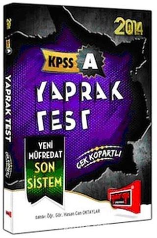 2014 KPSS A Yaprak Test Çek Kopartlı (Yeni Müfredat Son Sistem)