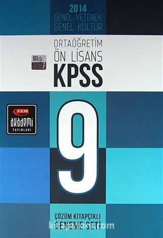 2014 KPSS 9 Çözüm Kitapçıklı Deneme Seti Genel Yetenek-Genel Kültür Ortaöğretim Önlisans