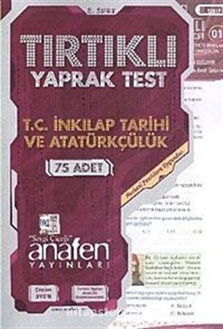 8. Sınıf T.C. İnkılap Tarihi ve Atatürkçülük Tırtıklı Yaprak Testler (75 Adet)