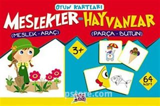 Meslekler-Hayvanlar Oyun Kartları (Eşleştirme/Parça-Bütün)