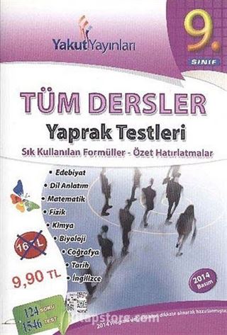 9. Sınıf Tüm Dersler Yaprak Testleri