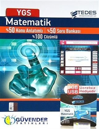 YGS Tedes Matematik %50 Konu Anlatımlı %50 Soru Bankası %100 Çözümlü (8 GB USB Hediyeli)