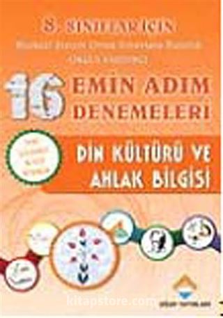 8. Sınıflar İçin Din Kültürü ve Ahlak Bilgisi 16 Emin Adım Denemeleri