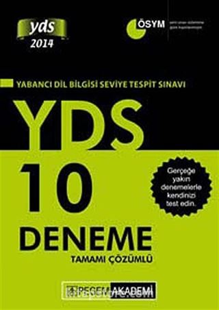 2014 YDS Tamamı Çözümlü 10 Fasikül Deneme