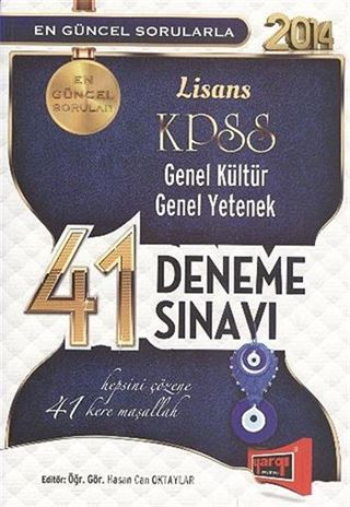 2014 KPSS Lisans Genel Kültür Genel Yetenek 41 Deneme Sınavı