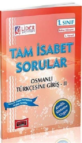 AÖF Osmanlı Türkçesine Giriş -II Tam İsabet Sorular 1. Sınıf Bahar Dönemi (2. Yarıyıl) (AF-212-OTG)