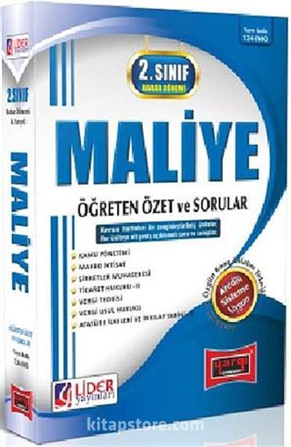 AÖF 2. Sınıf Bahar Dönemi Maliye (4.Yarıyıl) Öğreten Özet ve Sorular (AD-124-MLY)