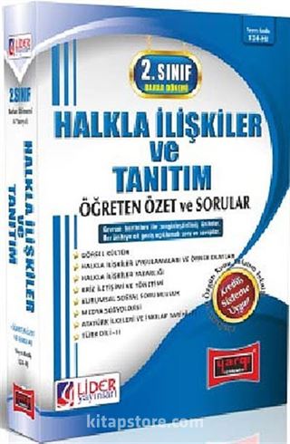 AÖF Halkla İlişkiler ve Tanıtım 2.Sınıf Bahar Dönemi (4. Yarıyıl) Öğreten Özet ve Sorular (AF-124-HI)