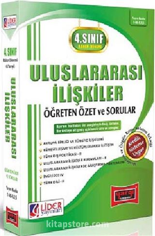 AÖF Uluslararası İlişkiler 4. Sınıf Bahar Dönemi (8. Yarıyıl) Öğreten Özet ve Sorular (AF-148-ULS)