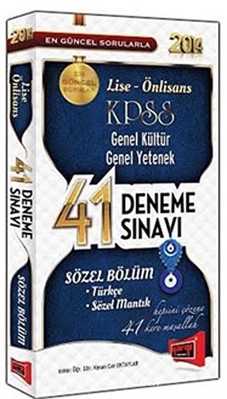 2014 KPSS Lise-Önlisans Genel Kültür Genel Yetenek Sözel Bölüm 41 Deneme Sınavı