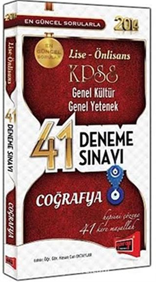 2014 KPSS Lise-Önlisans Genel Kültür Genel Yetenek Coğrafya 41 Deneme Sınavı