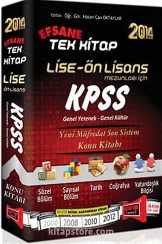 2014 KPSS Genel Yetenek-Genel Kültür Lise-Ön Lisans Efsane Tek Kitap