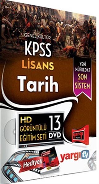 2014 KPSS Genel Kültür Lisans Tarih HD Görüntülü Eğitim Seti (13 Dvd)