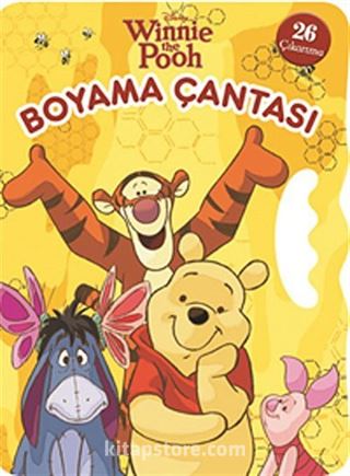 Winnie The Pooh Boyama Çantası (26 Çıkartma) / Boya Oku Yapıştır ( Yandan Tutmalı)