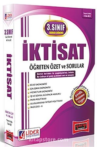 AÖF İktisat 3. Sınıf Bahar Dönemi (6. Yarıyıl) Öğreten Özet ve Sorular (AF-136-IKT)