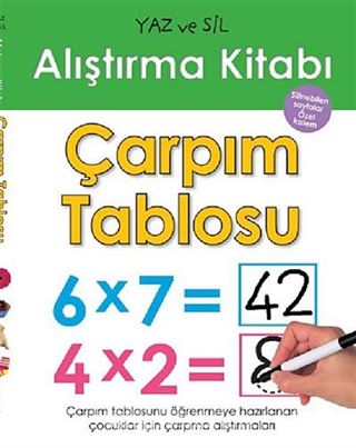 Çarpım Tablosu / Yaz ve Sil Alıştırma Kitabı