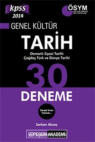 2014 KPSS Tarih Genel Kültür 30 Deneme