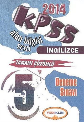 2014 KPSS ÖABT İngilizce Tamamı Çözümlü 5 Deneme Sınavı