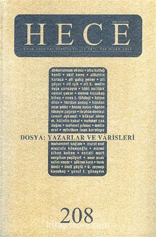 Sayı:208 Nisan 2014 Hece Aylık Edebiyat Dergisi