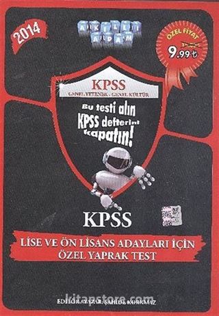 2014 KPSS Lise ve Ön Lisans Adayları İçin Özel Yaprak Test