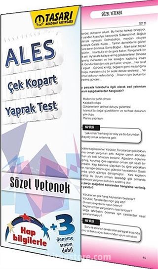 ALES Sözel Yetenek Çek Kopart Yaprak Test