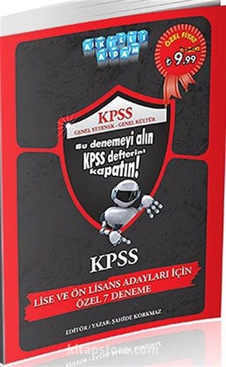 KPSS Genel Yetenek-Genel Kültür Lise ve Ön Lisans Adayları İçin Özel 7 Deneme