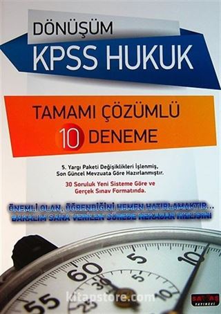 Dönüşüm KPSS Hukuk Tamamı Çözümlü 10 Deneme