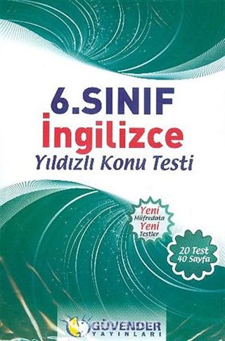 6. Sınıf İngilizce Yıldızlı Konu Testi (20 Test 40 Sayfa)