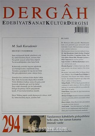 Dergah Edebiyat Sanat Kültür Dergisi Sayı:294 Ağustos 2014