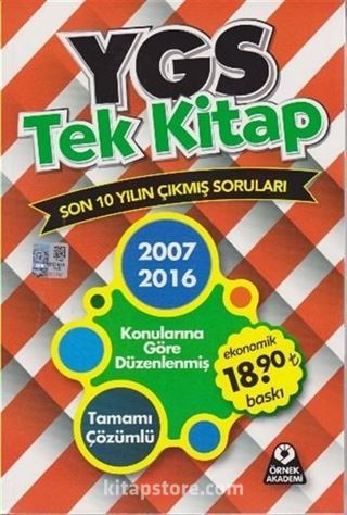 YGS Tek Kitap 2007-2016 Son 10 Yılın Çıkmış