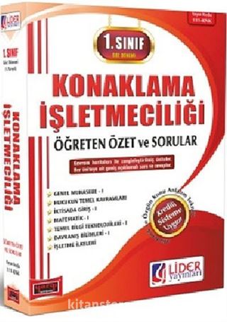 1. Sınıf Konaklama İşletmeciliği Öğreten Özet ve Sorular Güz Dönemi (AF-111-KNK)