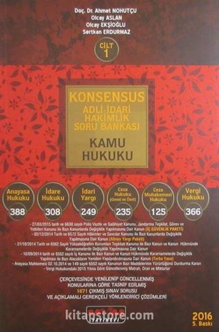 Konsensus Adli-İdari Hakimlk Soru Bankası Kamu Hukuku/Özel Hukuk (2 Cilt)