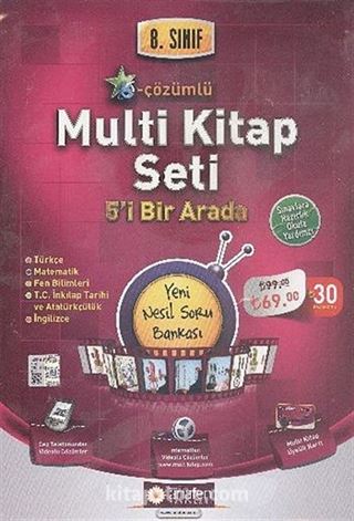 8. Sınıf E Çözümlü Multi Kitap Seti 5'i Bir Arada