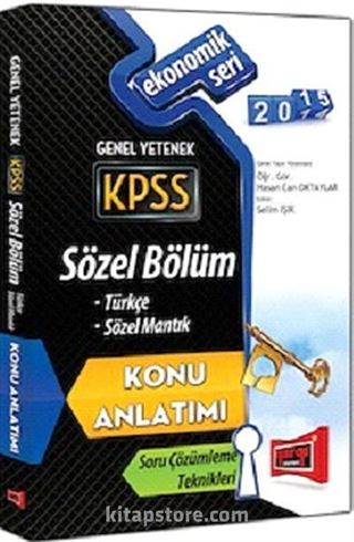 2015 KPSS Genel Yetenek Sözel Bölüm Türkçe/Sözel Mantık Konu Anlatımı Ekonomik Seri