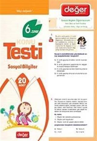 6. Sınıf Konu Testi Sosyal Bilgiler (20 Adet)