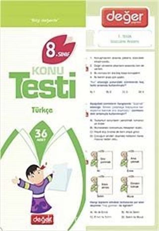 8.Sınıf Konu Testi Türkçe (36 Adet)