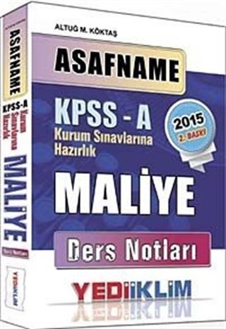 2015 Asafname KPSS-A Maliye Ders Notları